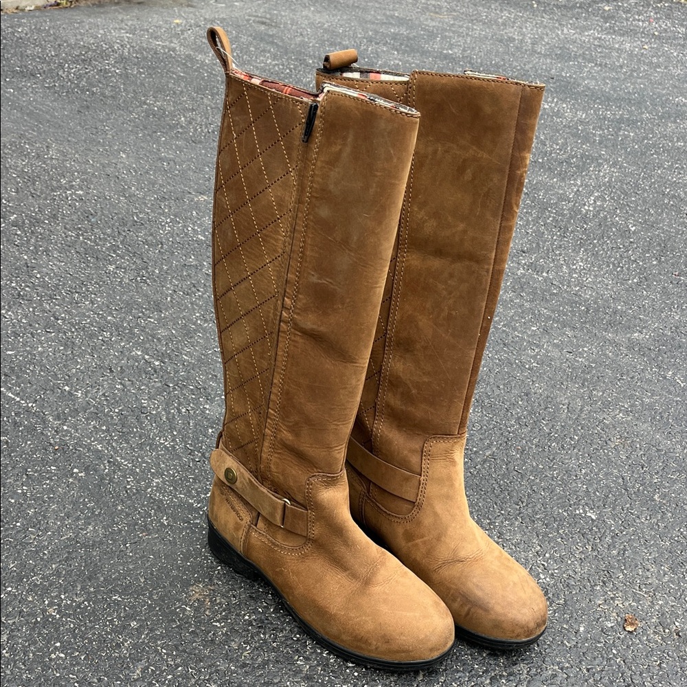 Dublin brand Cherwell women tall leather riding boots outside zipper shoe size 8